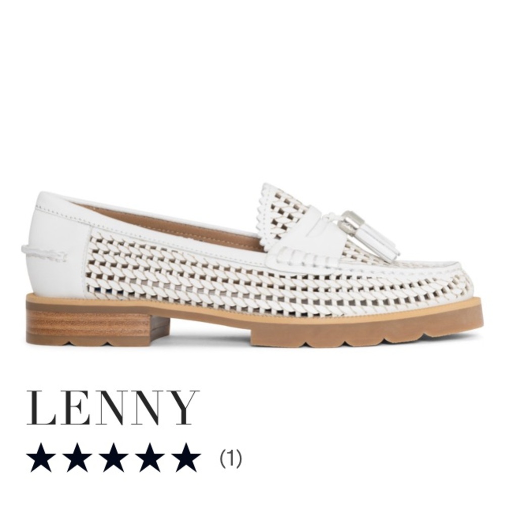 Donald J. Pliner White Woven Tassel Loafers